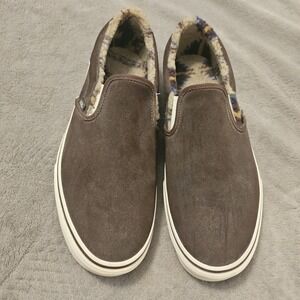 Vans Classic Slip-On Sherpa Rain Drum Marshmallow Men's 13 Brown Skater